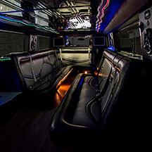 luxury limo party bus rentals with wrap around leather seats