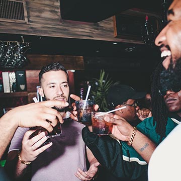 Group of guys in a bachelor party 