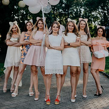 group of girls celebrating bachelorette parties